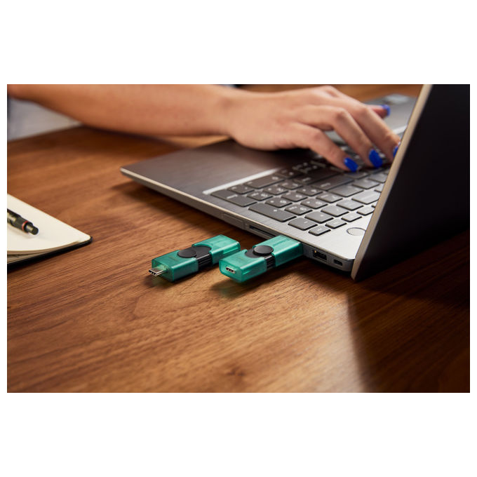 Kingston DTDEG2-256GB DataTraveler DuoG2 Chiavetta USB 256 GB USB Type-A USB Type-C 3.2 Gen 1 colore Nero Verde
