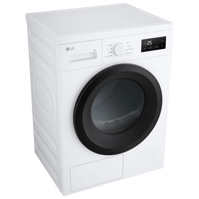 LG RNA1008NWK Asciugatrice Pompa di Calore 8 Kg Classe D 8 Programmi Sensore Asciugatura (85x60x60 cm) colore Bianco
