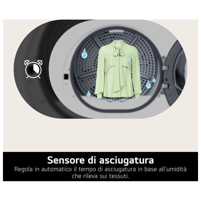 LG RNA1008NWK Asciugatrice Pompa di Calore 8 Kg Classe D 8 Programmi Sensore Asciugatura (85x60x60 cm) colore Bianco