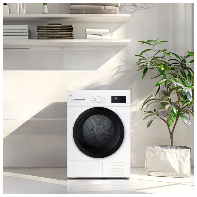 LG RNA1008NWK Asciugatrice Pompa di Calore 8 Kg Classe D 8 Programmi Sensore Asciugatura (85x60x60 cm) colore Bianco