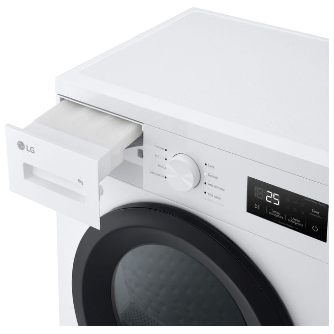 LG RNA1008NWK Asciugatrice Pompa di Calore 8 Kg Classe D 8 Programmi Sensore Asciugatura (85x60x60 cm) colore Bianco