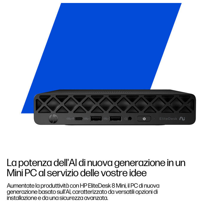 HP C61QPAT EliteDesk 8 Mini G1a Mini PC AMD Ryzen AI 7 350 32 GB DDR5 1 TB SSD NVMe Wi-Fi 7 Windows 11 Pro colore Nero