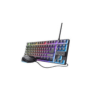 Trust GXT 798 Kit Gaming 2-in-1 Tastiera Meccanica TKL QWERTY RGB e Mouse Ottico 6400 DPI Cablato USB colore Nero