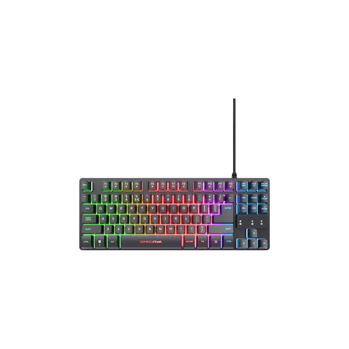 Trust GXT 798 Kit Gaming 2-in-1 Tastiera Meccanica TKL QWERTY RGB e Mouse Ottico 6400 DPI Cablato USB colore Nero