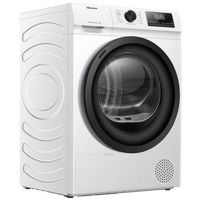 Hisense DHQE900UWDC Asciugatrice Pompa di Calore 9 Kg Classe D Inverter 15 Programmi 64 dB (85x60x59 cm) colore Bianco