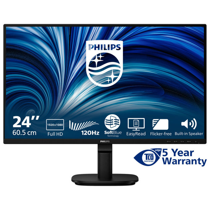 Philips 24B2N2200-00 Serie 2000 Monitor PC 23.8'' IPS Full HD 1920x1080 120Hz 4ms Altoparlanti VESA colore Nero
