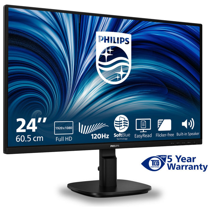 Philips 24B2N2200-00 Serie 2000 Monitor PC 23.8'' IPS Full HD 1920x1080 120Hz 4ms Altoparlanti VESA colore Nero