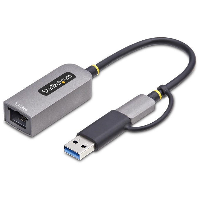 StarTech.com U2GA-USB-C-ETHERNET Adattatore di Rete USB-C a RJ45 2.5GbE NBASE-T con Adattatore USB-A incluso colore Grigio