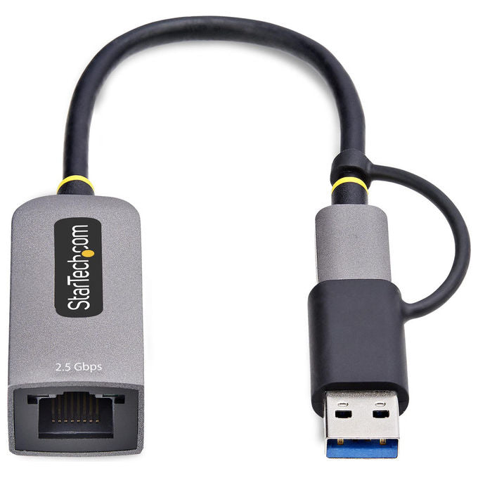 StarTech.com U2GA-USB-C-ETHERNET Adattatore di Rete USB-C a RJ45 2.5GbE NBASE-T con Adattatore USB-A incluso colore Grigio