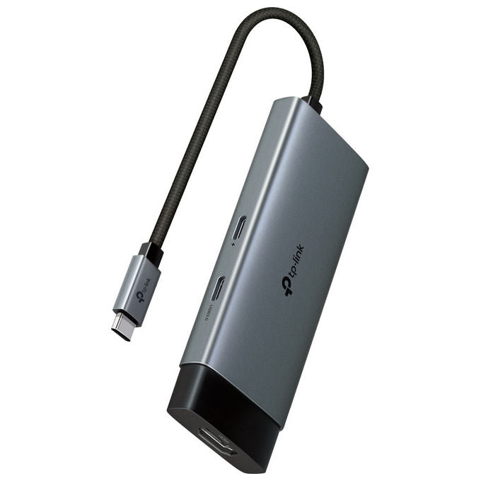 TP-Link UH5020C Hub USB Tipo-C 5 in 1 HDMI 4K 60Hz Power Delivery 100W 2 USB-A 5 Gbps 2 USB-C colore Grigio