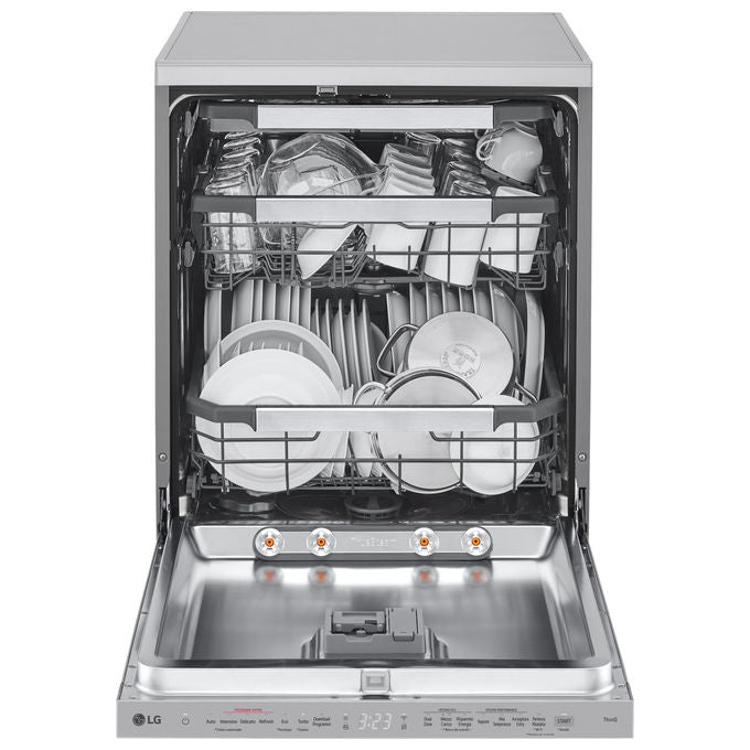 LG DF587HVS Serie 5 Lavastoviglie Libera Installazione 14 coperti Classe A QuadWash TrueSteam Wi-Fi 43 dB (85x60x60 cm) colore Grigio