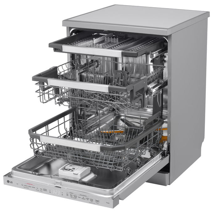 LG DF587HVS Serie 5 Lavastoviglie Libera Installazione 14 coperti Classe A QuadWash TrueSteam Wi-Fi 43 dB (85x60x60 cm) colore Grigio