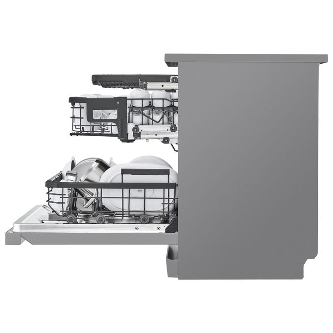 LG DF587HVS Serie 5 Lavastoviglie Libera Installazione 14 coperti Classe A QuadWash TrueSteam Wi-Fi 43 dB (85x60x60 cm) colore Grigio