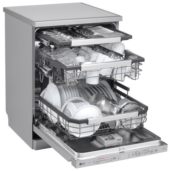 LG DF587HVS Serie 5 Lavastoviglie Libera Installazione 14 coperti Classe A QuadWash TrueSteam Wi-Fi 43 dB (85x60x60 cm) colore Grigio