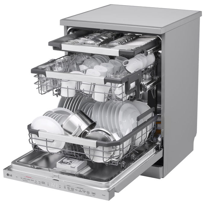 LG DF587HVS Serie 5 Lavastoviglie Libera Installazione 14 coperti Classe A QuadWash TrueSteam Wi-Fi 43 dB (85x60x60 cm) colore Grigio