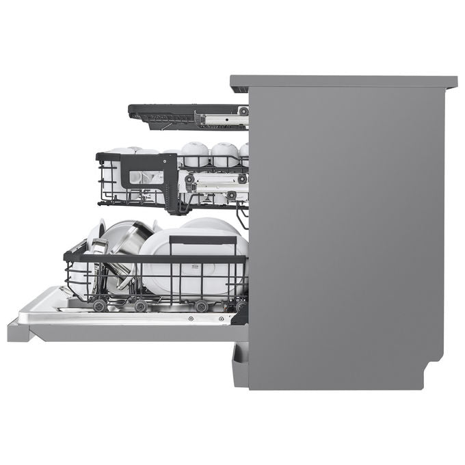 LG DF587HVS Serie 5 Lavastoviglie Libera Installazione 14 coperti Classe A QuadWash TrueSteam Wi-Fi 43 dB (85x60x60 cm) colore Grigio