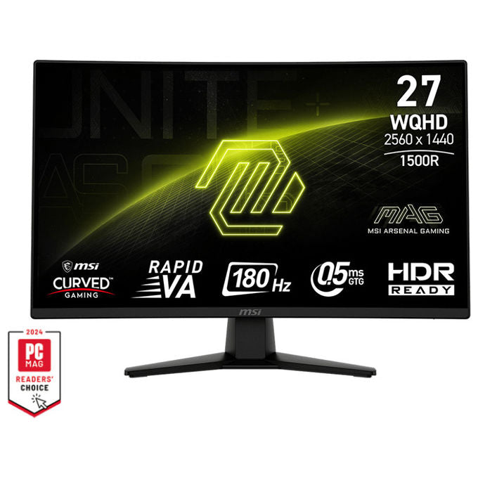 MSI MAG 274CQF Monitor Gaming Curvo 27'' WQHD 2560x1440 180Hz Rapid VA 0.5ms HDR Ready colore Nero