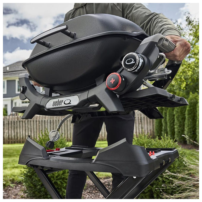 Weber 3400856 Carrello Portatile Barbecue Serie Q Pieghevole 2 Ruote All-Terrain colore Nero
