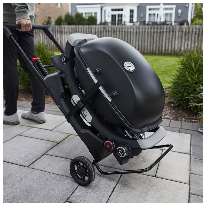 Weber 3400856 Carrello Portatile Barbecue Serie Q Pieghevole 2 Ruote All-Terrain colore Nero