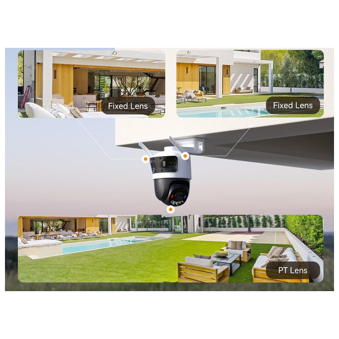 Imou IPC-S7UP-11M0WED Cruiser Triple Telecamera IP Esterno 11MP Wi-Fi 6 Pan Tilt 355° Tripla Lente IP66 colore Nero