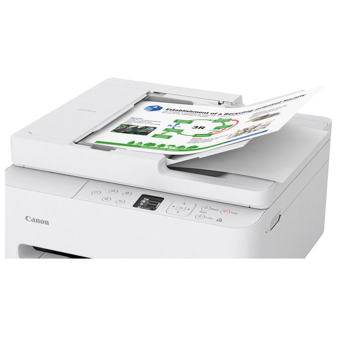 Canon PIXMA TS7550i Stampante Multifunzione Inkjet A4 1200x1200 DPI Wi-Fi Fronte Retro Automatico ADF Display OLED colore Bianco