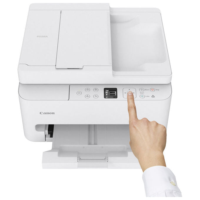 Canon PIXMA TS7550i Stampante Multifunzione Inkjet A4 1200x1200 DPI Wi-Fi Fronte Retro Automatico ADF Display OLED colore Bianco