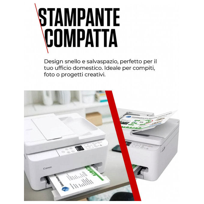 Canon PIXMA TS7550i Stampante Multifunzione Inkjet A4 1200x1200 DPI Wi-Fi Fronte Retro Automatico ADF Display OLED colore Bianco