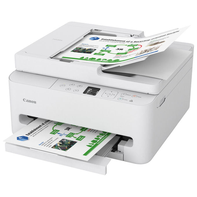 Canon PIXMA TS7550i Stampante Multifunzione Inkjet A4 1200x1200 DPI Wi-Fi Fronte Retro Automatico ADF Display OLED colore Bianco