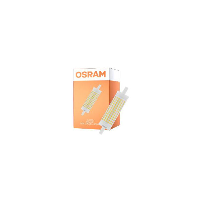 Osram 4099854022340 LED Line Lampadina LED R7s 118mm 19W 2452lm 4000K Bianco Freddo Classe E colore Trasparente