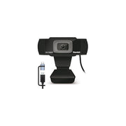 Hamlet HWCAM1080-CX Webcam Full HD 1080p USB-A USB-C Microfono Integrato Plug and Play 30fps colore Nero