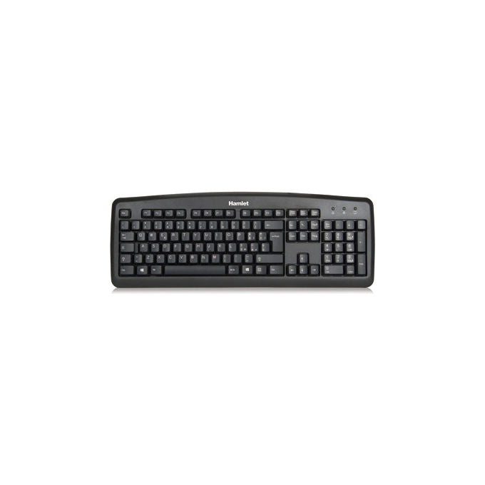 Hamlet XKKITA2-CX Tastiera USB Full-size QWERTY Italiano 105 Tasti Membrana Adattatore USB-C colore Nero