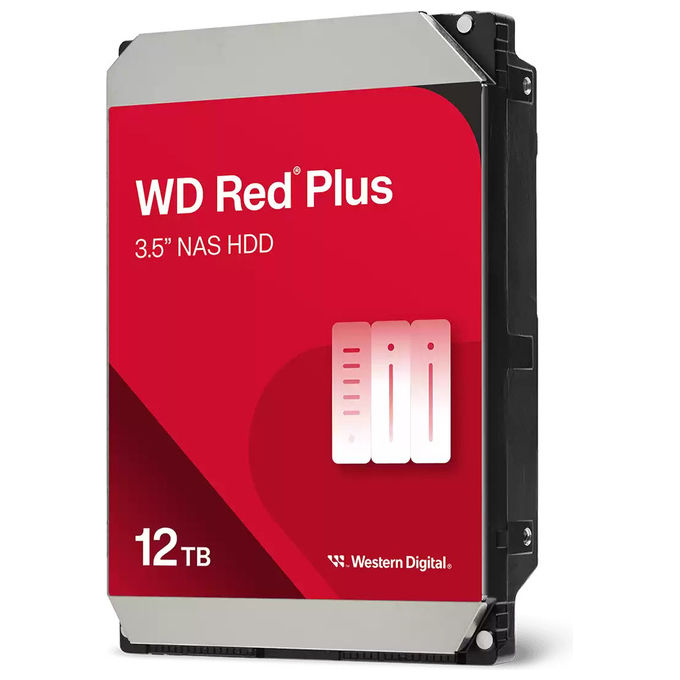 Western Digital WD120EFGX Red Plus Hard Disk Interno 3.5'' 12 TB NAS SATA III 7200 rpm CMR 512 MB Cache