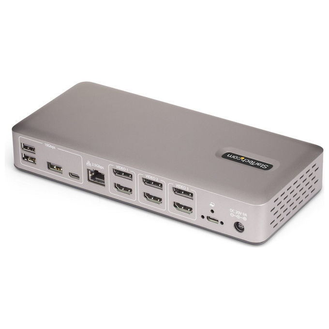 StarTech.com 150UE-USB4DOCKTRIPLE Docking Station USB4 3 Monitor 4K 60Hz HDMI DisplayPort Ethernet 2.5GbE Ricarica 100W colore Grigio