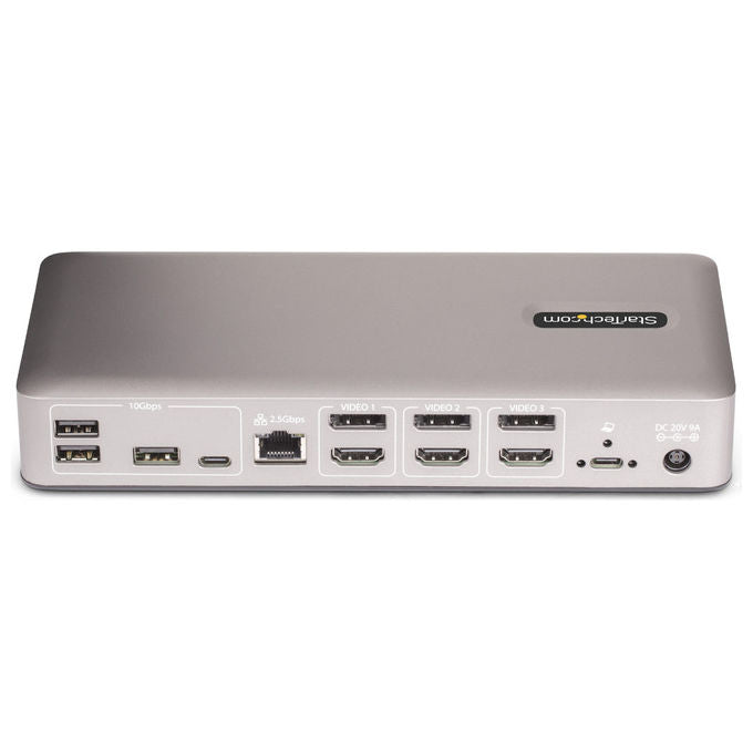 StarTech.com 150UE-USB4DOCKTRIPLE Docking Station USB4 3 Monitor 4K 60Hz HDMI DisplayPort Ethernet 2.5GbE Ricarica 100W colore Grigio