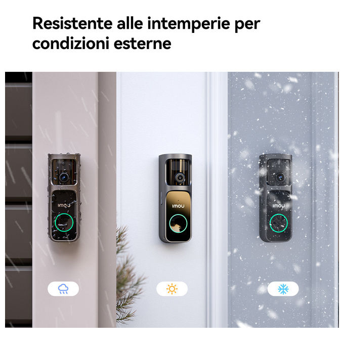 Imou DB-3EP-4M0W-DS3 Doorbell 3S Videocitofono Smart 4MP Fisheye 360° AI Batteria 5000mAh Wi-Fi con Cicalino colore Nero