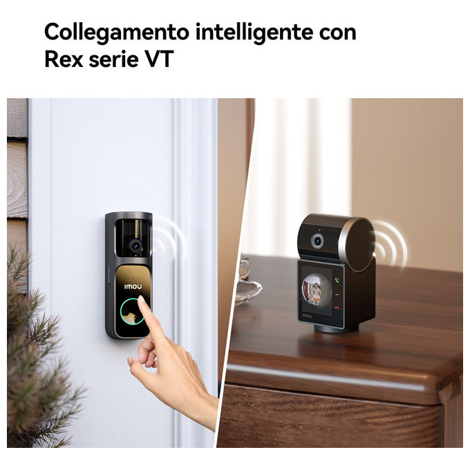 Imou DB-3EP-4M0W-DS3 Doorbell 3S Videocitofono Smart 4MP Fisheye 360° AI Batteria 5000mAh Wi-Fi con Cicalino colore Nero