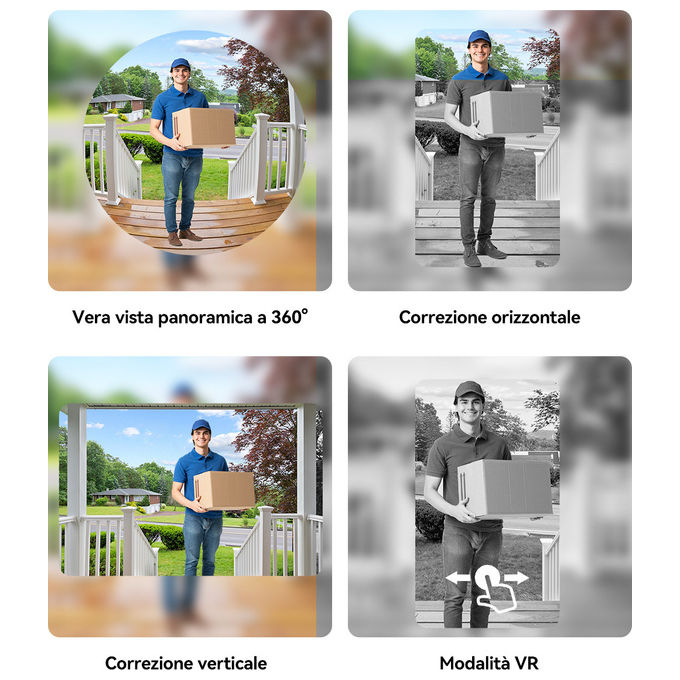 Imou DB-3EP-4M0W-DS3 Doorbell 3S Videocitofono Smart 4MP Fisheye 360° AI Batteria 5000mAh Wi-Fi con Cicalino colore Nero