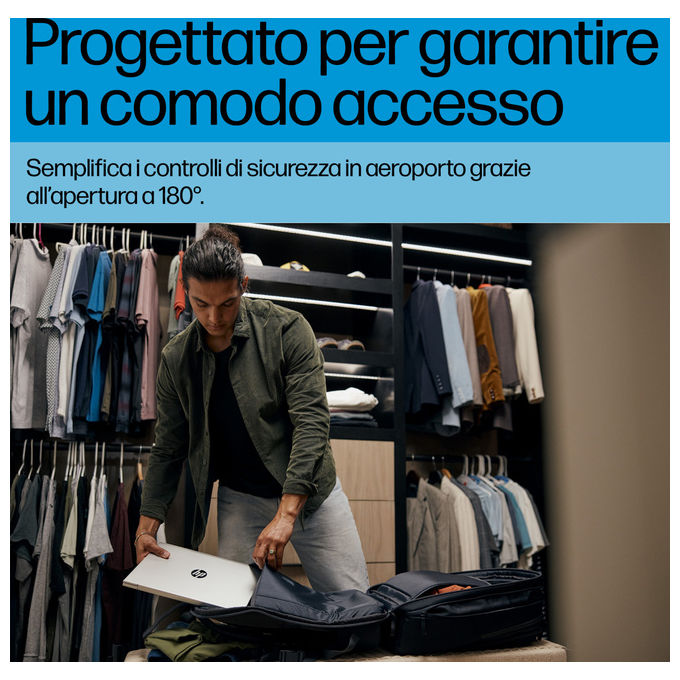 HP A2CE0AA Travel Plus Zaino per Notebook 17.3'' 30L Poliestere Riciclato Trolley Integrato Impermeabile colore Blu Grafite
