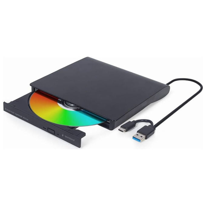 Gembird DVD-USB-03 Masterizzatore DVD±RW Esterno USB Type-C USB 3.1 Gen 1 Plug and Play colore Nero