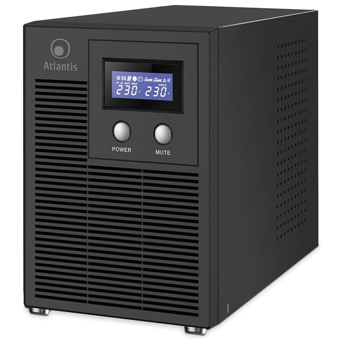 Atlantis A03-HP4003PXLN HostPower Gruppo di Continuita' UPS 3000VA 2100W Line Interactive Onda Sinusoidale Pura 4 Batterie 12V 7Ah Display LCD USB RS232 Slot SNMP colore Nero