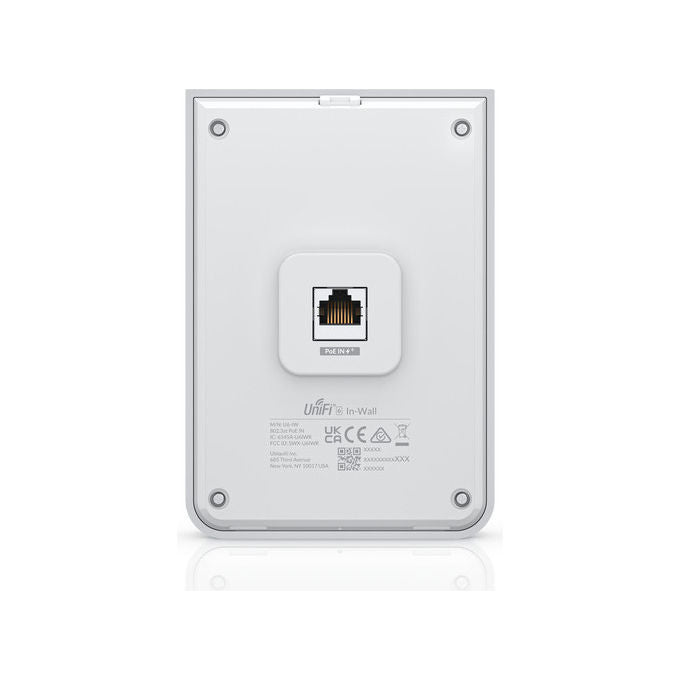 Ubiquiti U6-IW UniFi 6 In-Wall Access Point Wi-Fi 6 Dual Band 4800 Mbit-s PoE colore Bianco