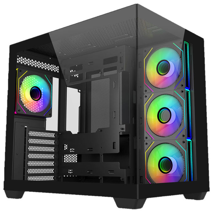 Cooler Master E681-KHNN-S00 Elite 681 Case Midi Tower ATX Dual Chamber 4 Ventole ARGB Vetro Temperato 270° USB-C 20Gbps colore Nero