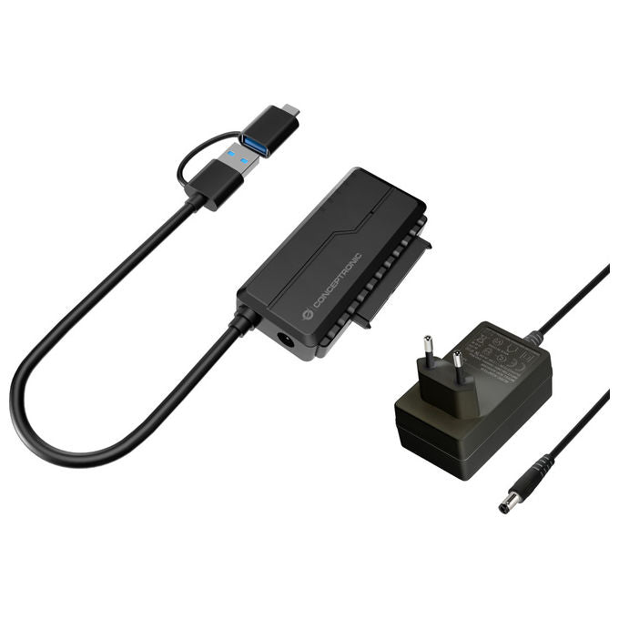 Conceptronic ABBY21B Adattatore USB 3.0 SATA HDD SSD 2.5 3.5 6 Gbit-s UASP 10 TB colore Nero