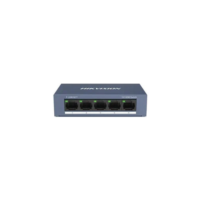 Hikvision DS-3E0105-O Pro Series Switch Non Gestito 5 Porte Fast Ethernet 10-100 1 Gbps Fanless colore Grigio