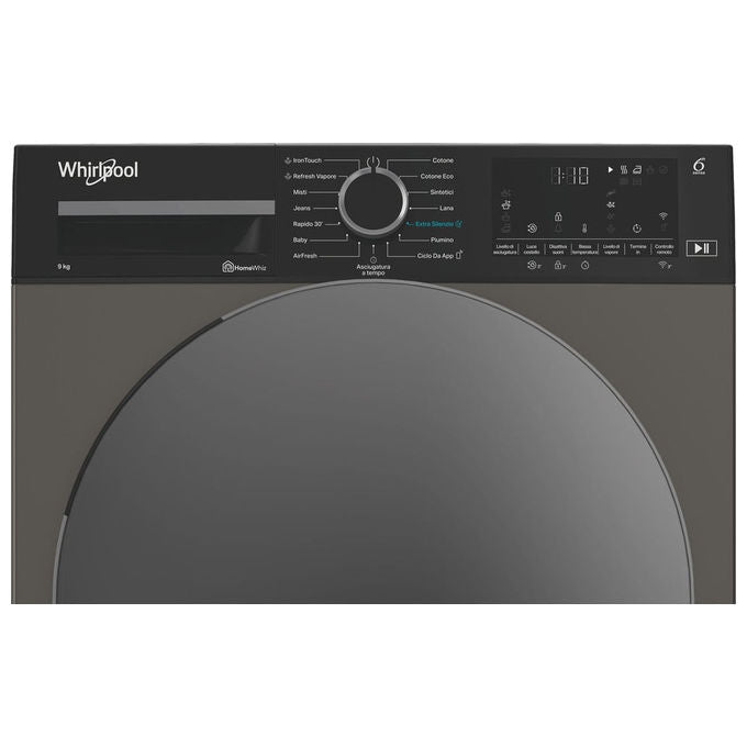 Whirlpool C WD 96M GBS IT Asciugatrice Pompa di Calore 9 Kg Classe A Wi-Fi 6° Senso 15 Programmi (85x60x67 cm) colore Manhattan Grey