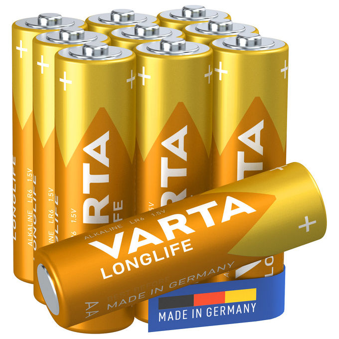 Varta 4106101761 Longlife Megapack Batteria Stilo AA Alcalina LR06 1,5V 10 pz