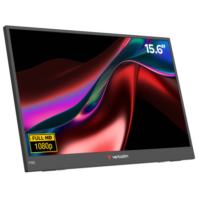 Verbatim 32401 Monitor Portatile 15.6'' Full HD IPS USB-C Mini HDMI AMD FreeSync HDR colore Nero