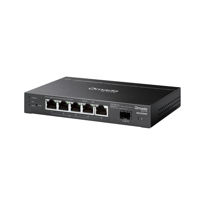 TP-Link SG2206MP Omada Switch L2 Gigabit Ethernet 6 Porte 5x RJ-45 4x PoE+ 1x SFP 63 W 12 Gbit-s
