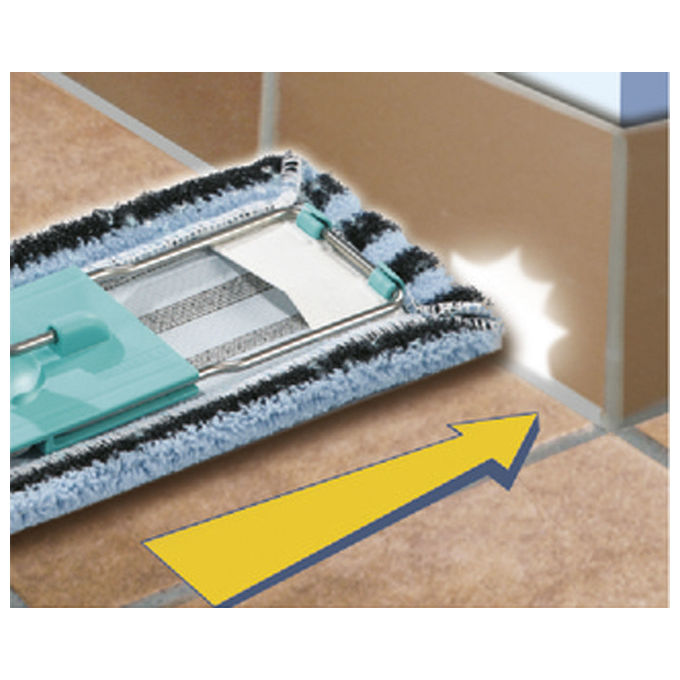 Leifheit 55146 System Profi Inserto Mocio per Esterni Microfibra e Setole 42 cm Lavabile 60°C colore Nero