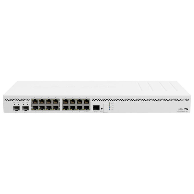 Mikrotik CCR2004-16G-2S+ Cloud Core Router Cablato 16 Porte Gigabit Ethernet 2 Slot SFP+ 10G 4 GB DDR4 RAM 48W colore Bianco